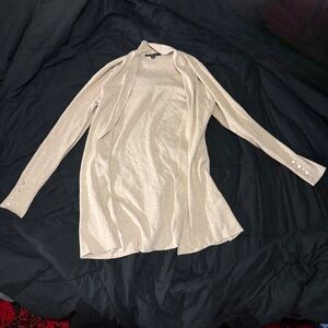 Cyrus Open Front Cardigan | Long Sleeve Taupe | Size Small | Worn Once